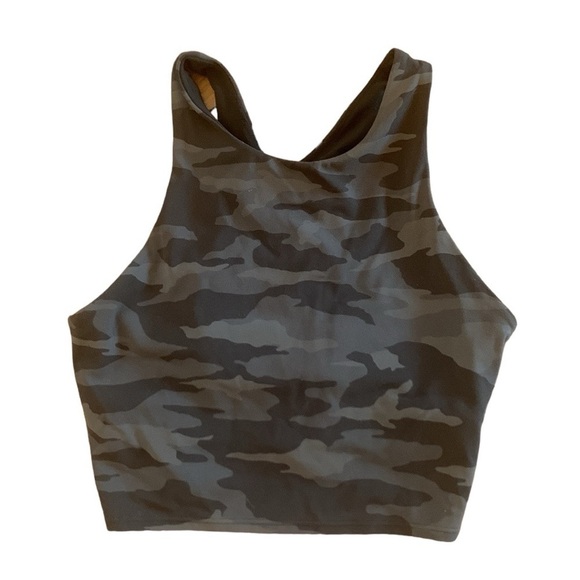 Athleta Longline Camo Black and Gray Sports Bra Size S - Picture 1 of 4